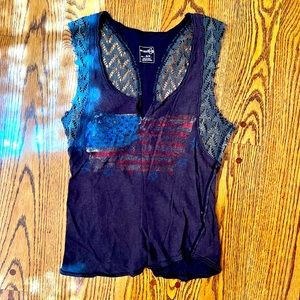 Free People American flag top in black